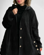 Carolyn - Women's Corduroy Hooded Shirt Jacket