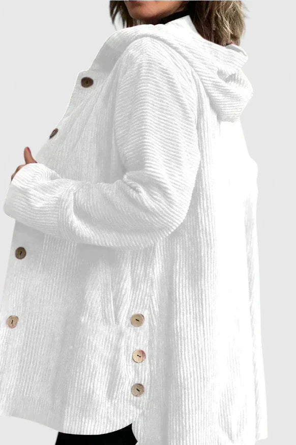 Carolyn - Women's Corduroy Hooded Shirt Jacket