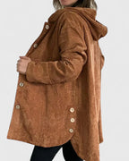 Carolyn - Women's Corduroy Hooded Shirt Jacket
