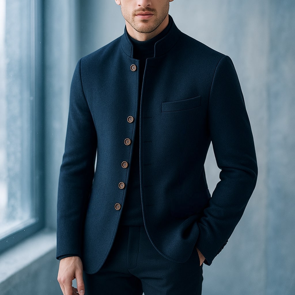 Carter - Men's Tailored Wool Button-Front Jacket