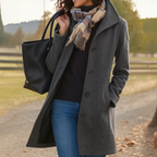 Cecilia - Women's Wool Button-Front Coat