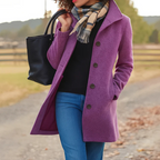 Cecilia - Women's Wool Button-Front Coat