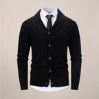 Cedric - Men's Shawl Collar Cable-Knit Cardigan