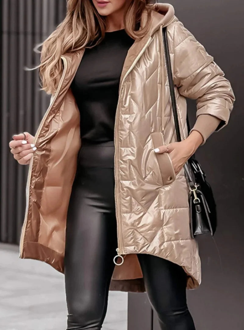 Charli - Women's Oversized Quilted Parka with Drawstring Waist