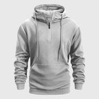 Cian- Men's Geometric Textured Quarter-Zip Hoodie