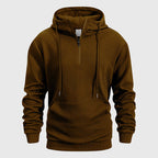 Cian- Men's Geometric Textured Quarter-Zip Hoodie