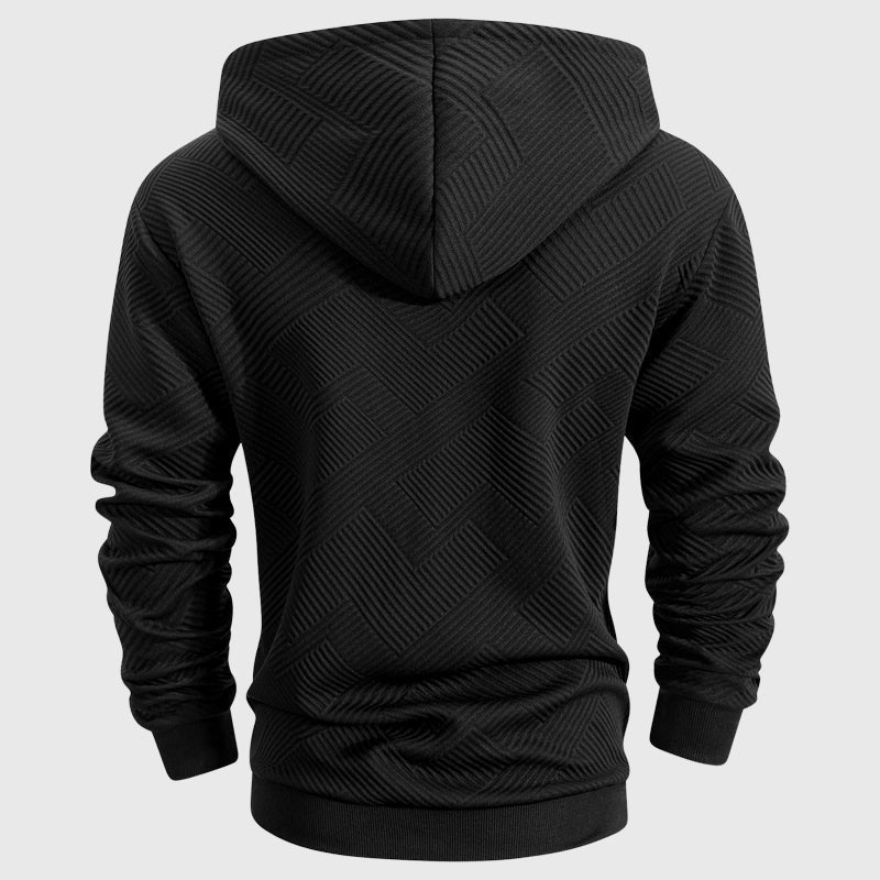 Cian- Men's Geometric Textured Quarter-Zip Hoodie