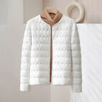 Cindy - Women's Wave-Quilted Puffer Jacket with Crew Neck