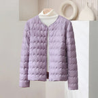 Cindy - Women's Wave-Quilted Puffer Jacket with Crew Neck