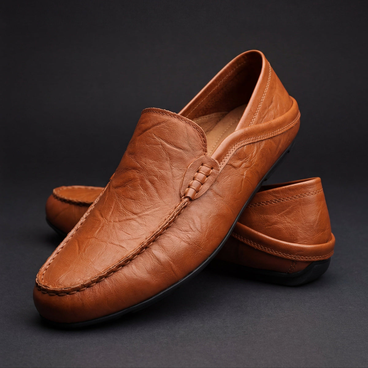 Corbyn - Men's Leather Slip-On Loafers