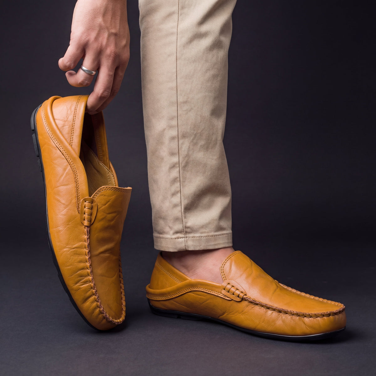 Corbyn - Men's Leather Slip-On Loafers