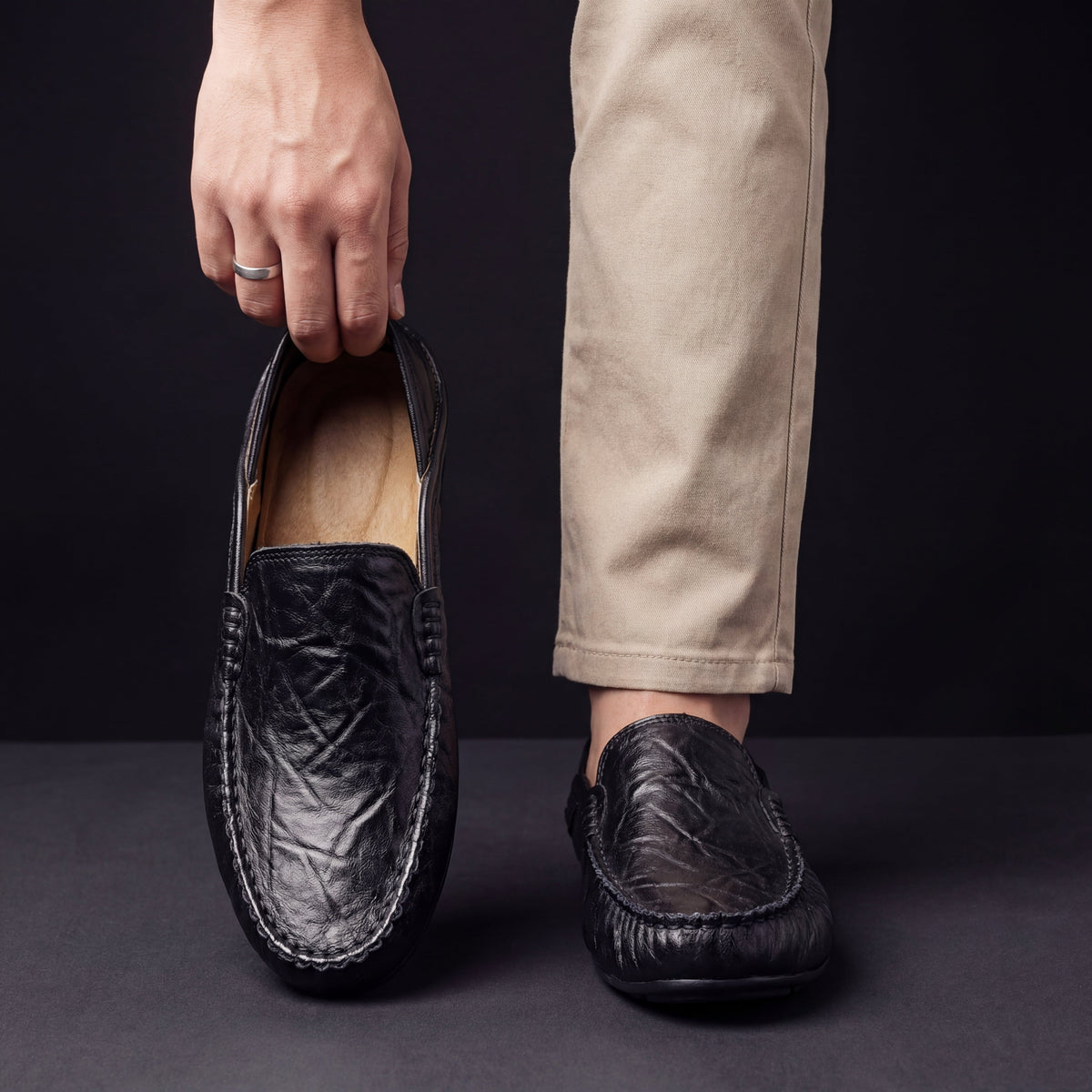 Corbyn - Men's Leather Slip-On Loafers