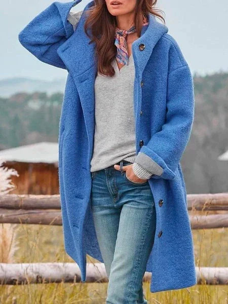 Cordelia - Women's Button-Front Wool Coat