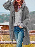 Cordelia - Women's Button-Front Wool Coat
