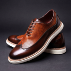 Edmund - Men's Wingtip Oxfords with Textured Leather