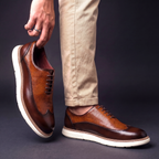 Edmund - Men's Wingtip Oxfords with Textured Leather