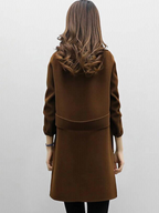 Edna - Women's Double-Breasted Longline Coat with Notch Lapels