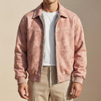 Elliott - Men's Suede Bomber Jacket with Ribbed Cuffs