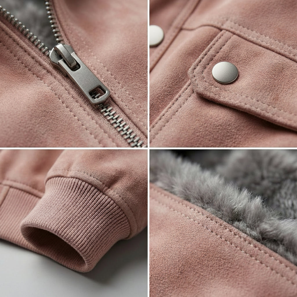 Elliott - Men's Suede Bomber Jacket with Ribbed Cuffs
