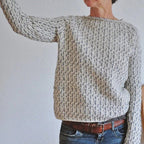 Elowen - Women's Textured Knit Sweater with Flecked Pattern