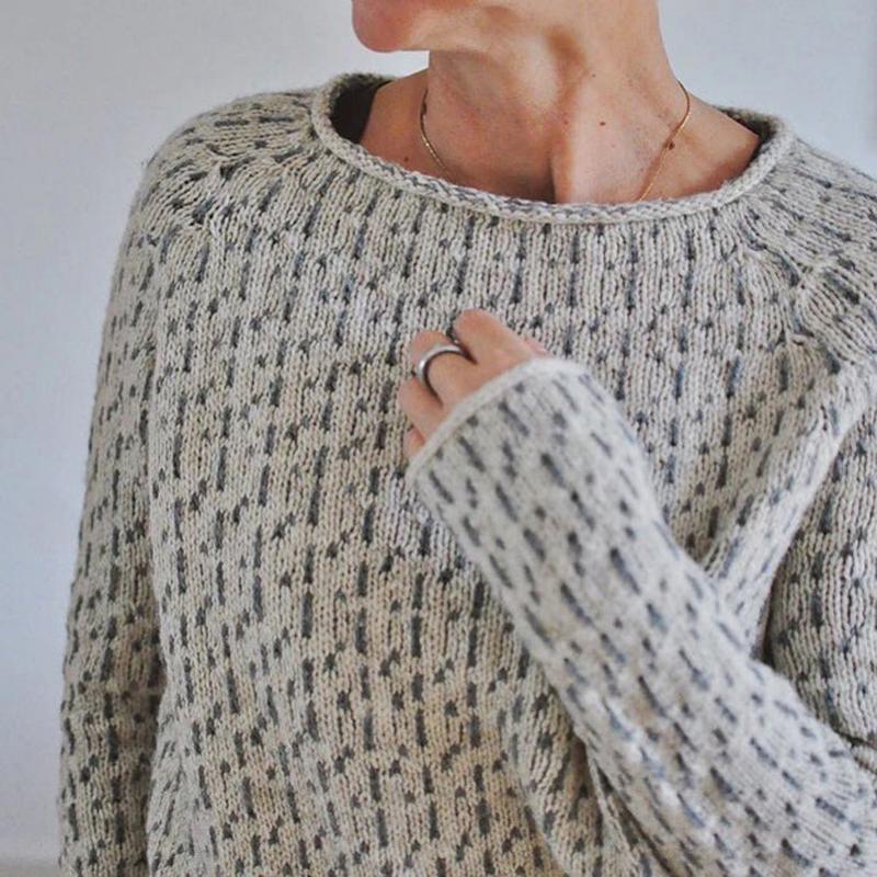 Elowen - Women's Textured Knit Sweater with Flecked Pattern