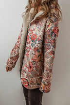 Eula - Women's Floral Paisley Blazer with Sherpa Lining