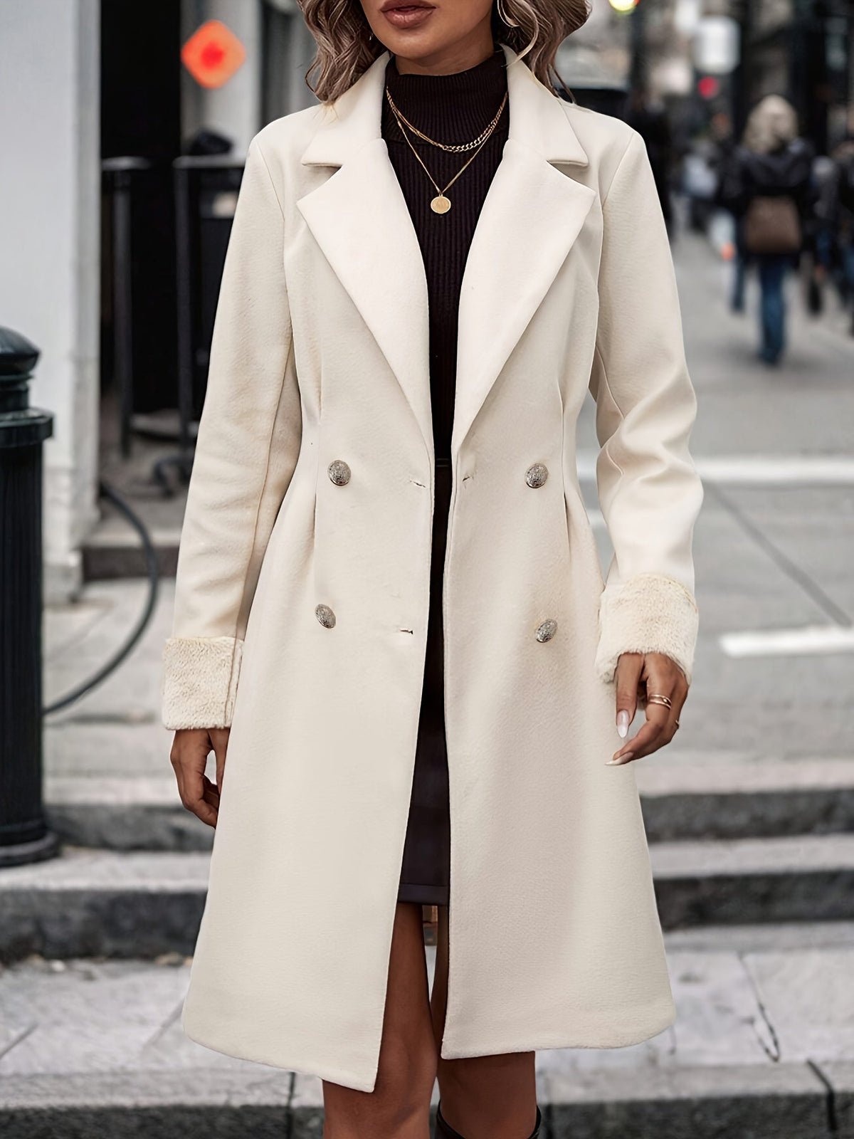 Eulalia - Women's Double-Breasted Belted Wool Coat