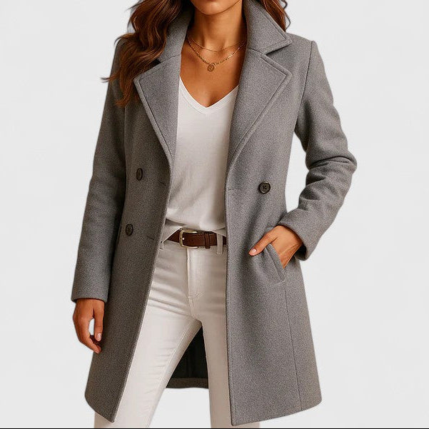 Evelyn - Women's Tailored Wool Blend Coat