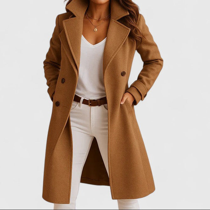 Evelyn - Women's Tailored Wool Blend Coat