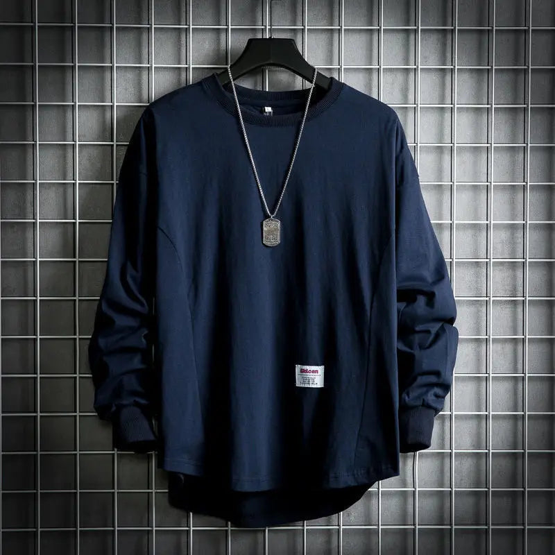 Everett - Men's Oversized Crewneck Pullover with Drop Hem