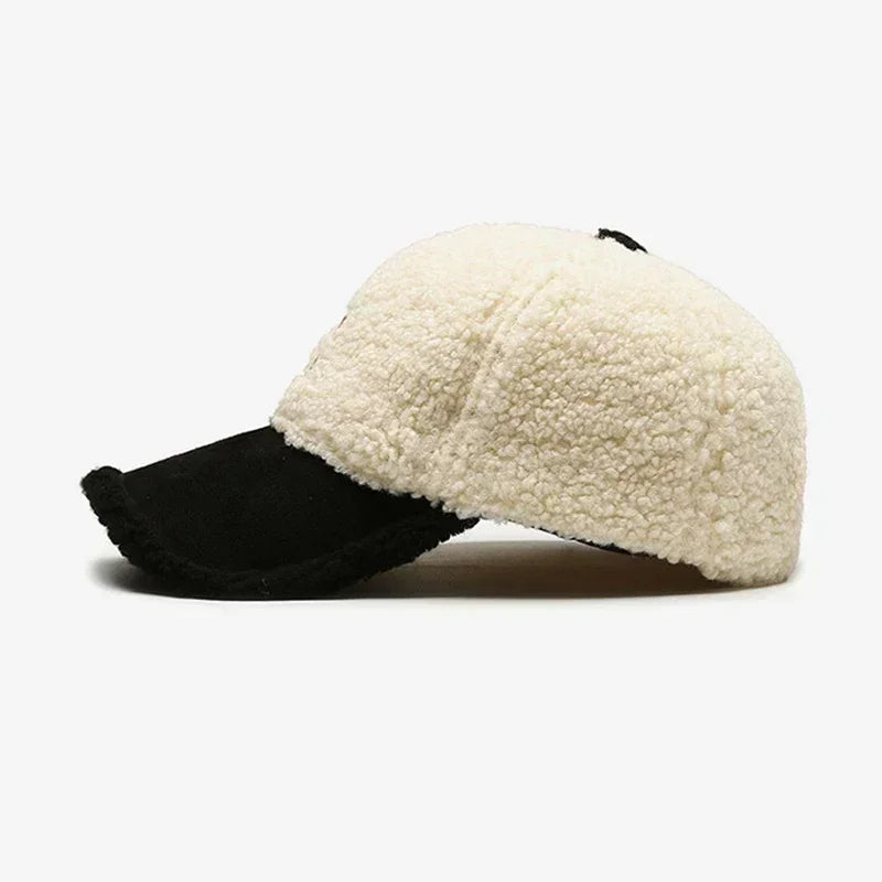 Everley - Sherpa-Lined Baseball Cap with Contrast Brim