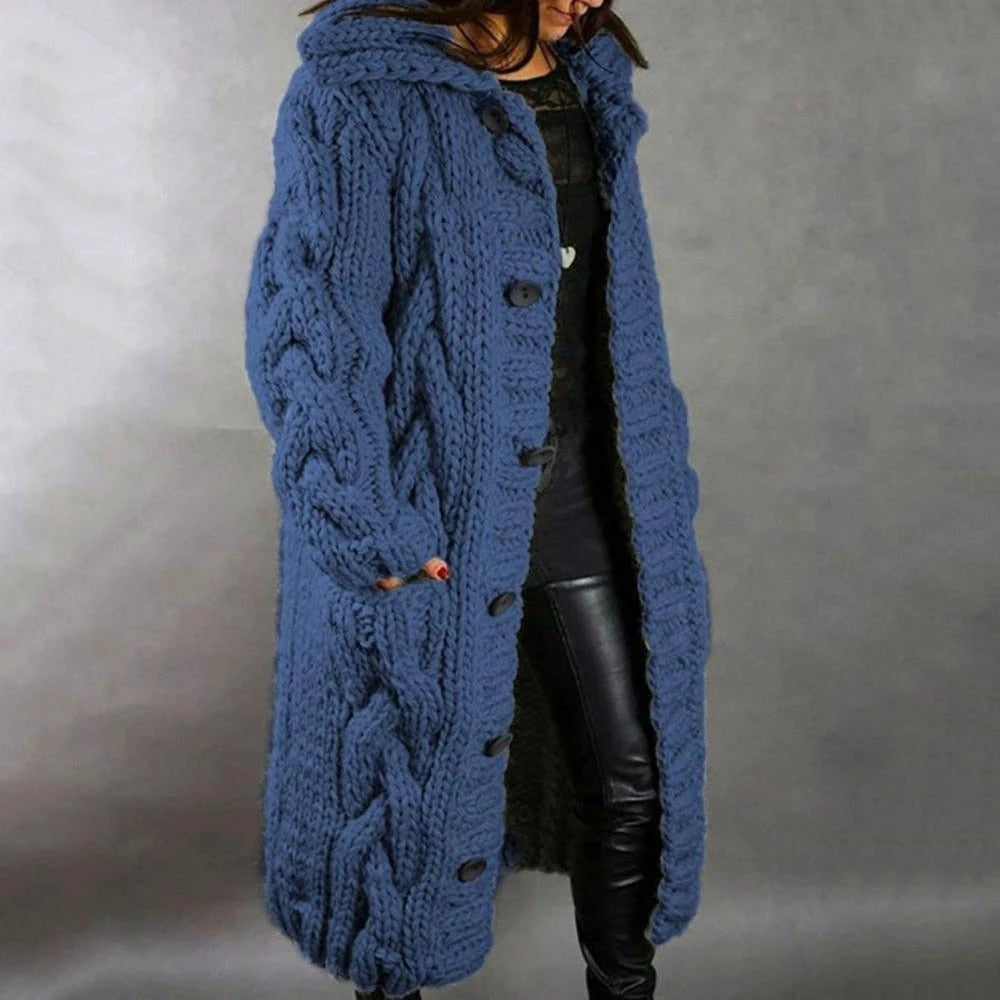 Evie - Women's Chunky Cable Knit Cardigan