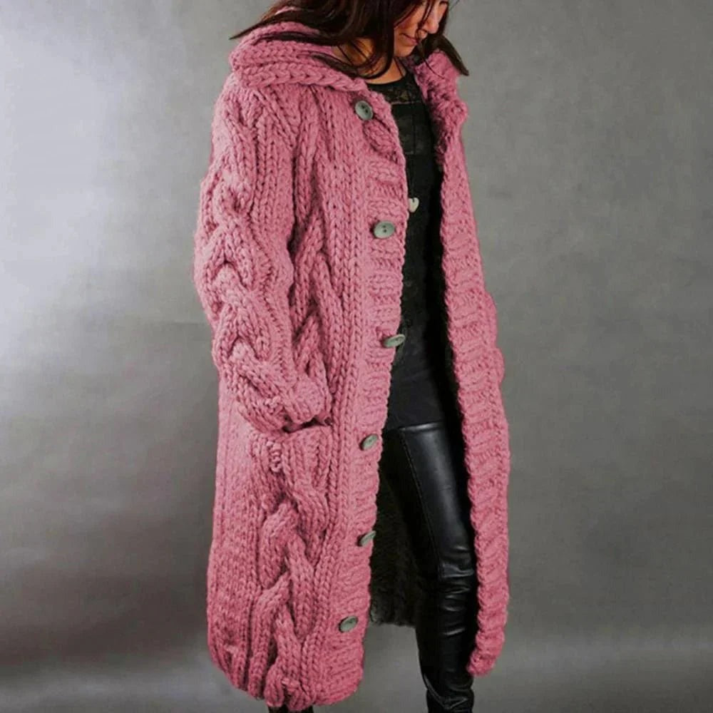 Evie - Women's Chunky Cable Knit Cardigan