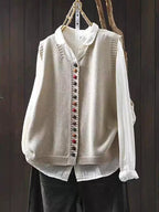 Giselle - Women's Button-Front Knit Vest Cardigan