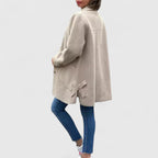 Gwendolyn - Women's Button-Front Wool Coat with Notch Collar