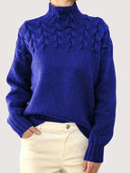 Gwendolyn - Women's Cable-Knit Turtleneck Pullover