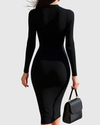 Hadley - Women's Fitted Zip-Up Midi Dress