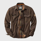 Harlan - Men's Canvas Shirt Jacket with Plaid Flannel Lining