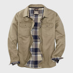 Harlan - Men's Canvas Shirt Jacket with Plaid Flannel Lining