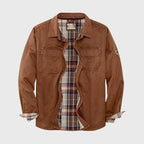 Harlan - Men's Canvas Shirt Jacket with Plaid Flannel Lining
