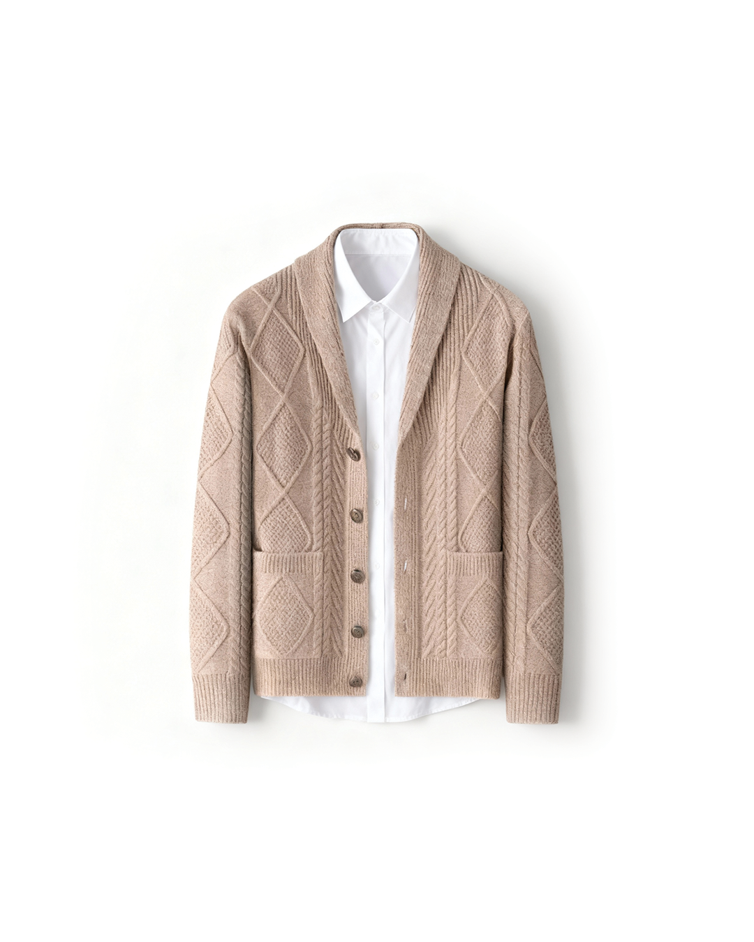 Harley - Men's Wool Cable-Knit Button-Front Cardigan