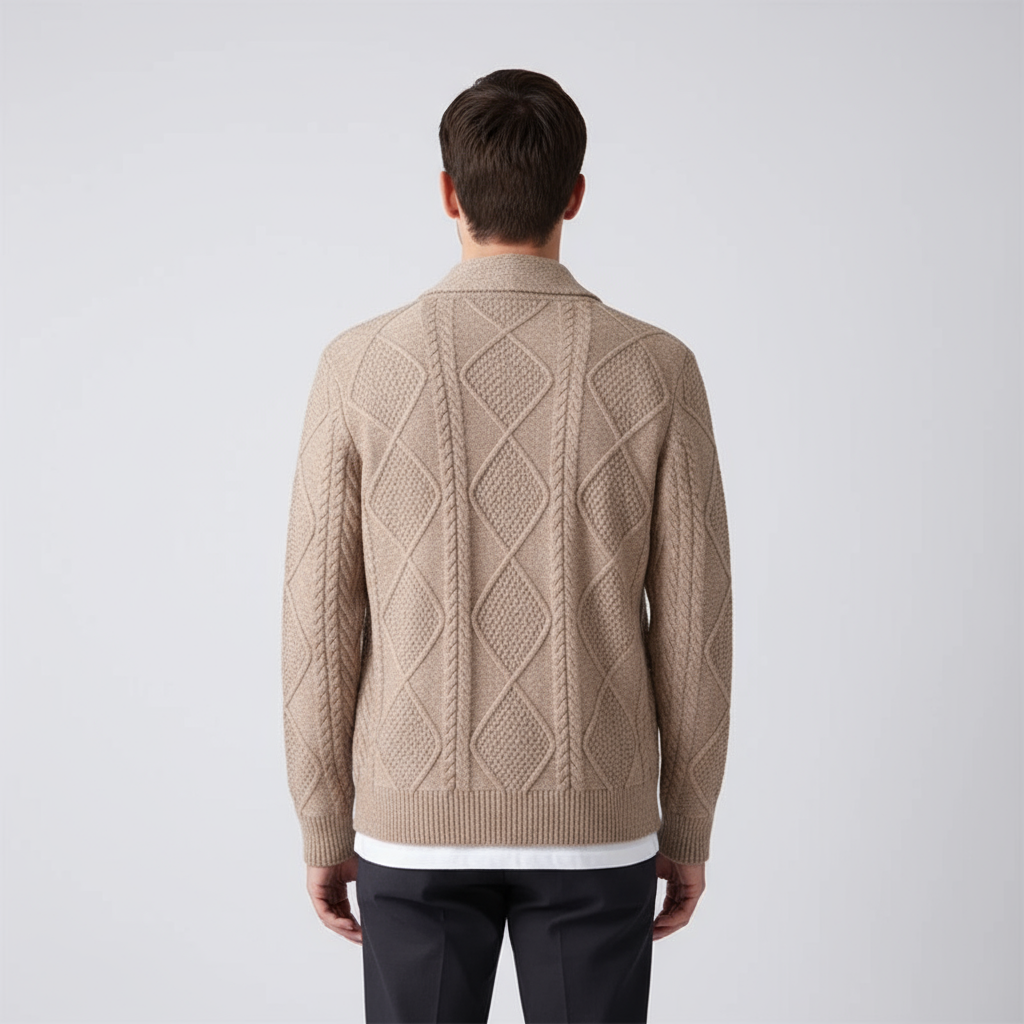 Harley - Men's Wool Cable-Knit Button-Front Cardigan