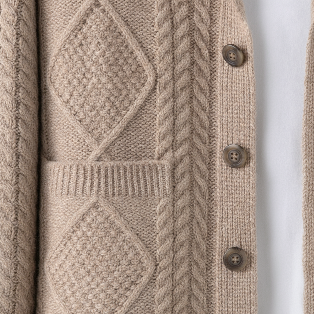 Harley - Men's Wool Cable-Knit Button-Front Cardigan