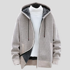 Harrison - Men's Textured Knit Hoodie with Fleece Lining