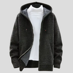 Harrison - Men's Textured Knit Hoodie with Fleece Lining