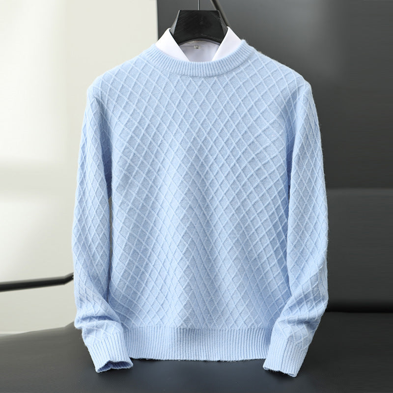 Hartswell - Men's Quilted Crew-Neck Cashmere Sweater