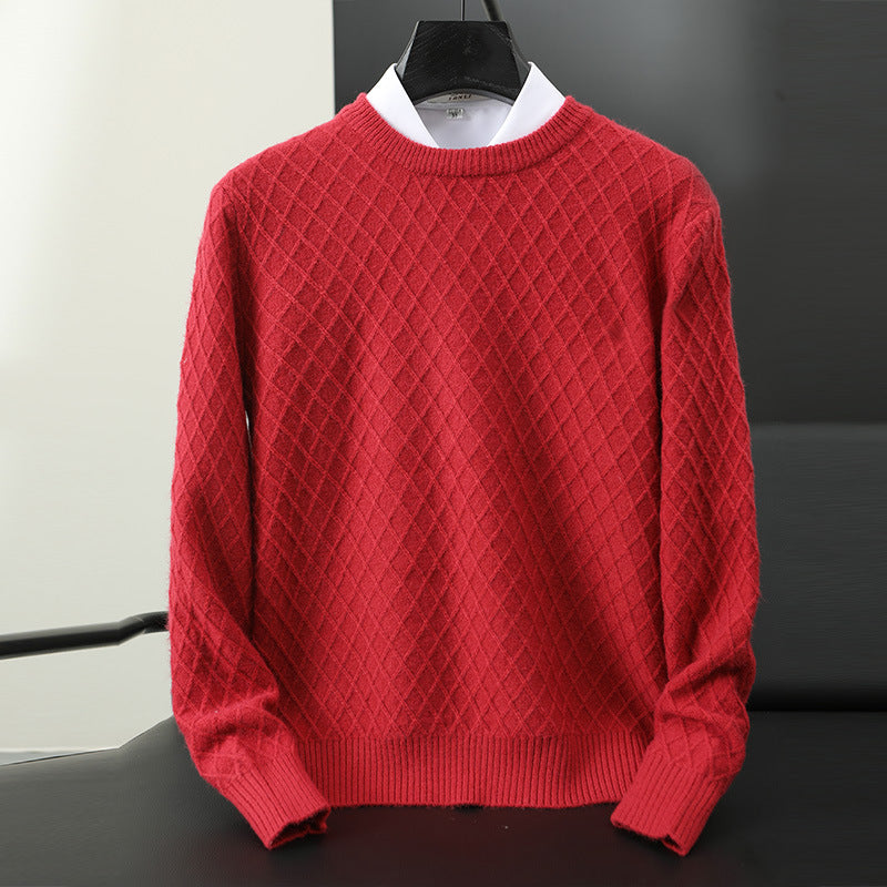 Hartswell - Men's Quilted Crew-Neck Cashmere Sweater
