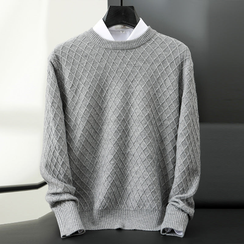 Hartswell - Men's Quilted Crew-Neck Cashmere Sweater
