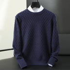 Hartswell - Men's Quilted Crew-Neck Cashmere Sweater