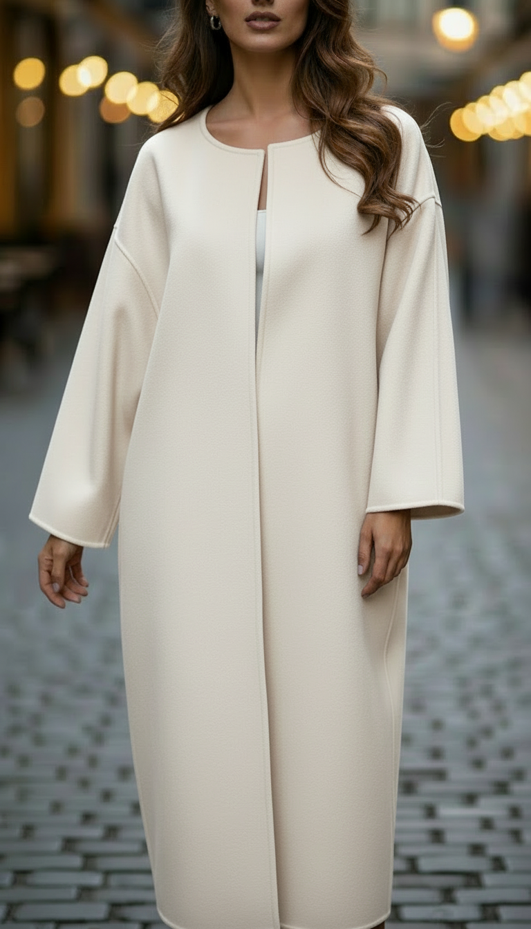 Helena - Women's Oversized Longline Coat with Asymmetrical Front